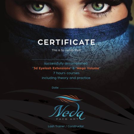 Neda Certificate 3D Eyelash Extensions & Mega Volume Neda Certificate 3D Eyelash Extensions & Mega Volume
